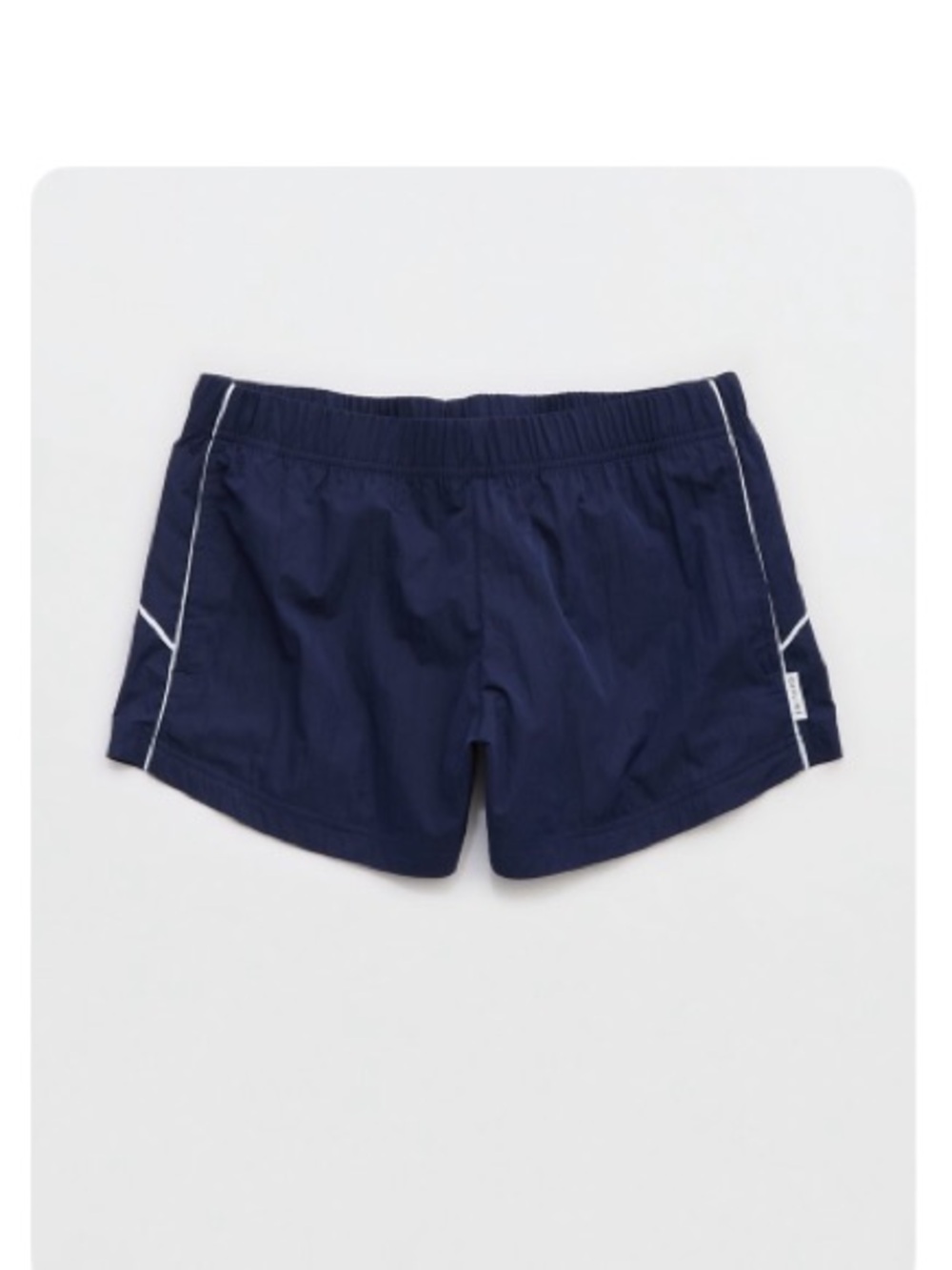 aerie Navy Athletic Running Shorts with White Piping